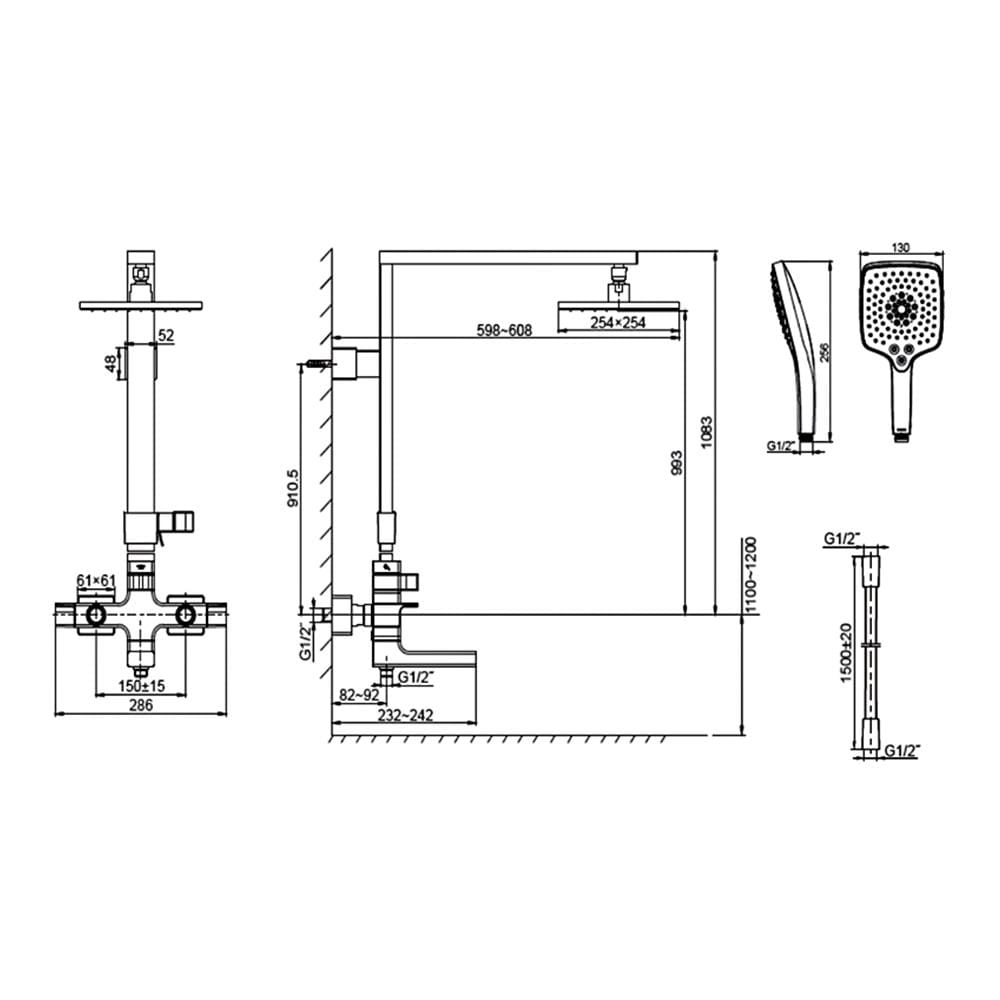 ฝักบัว RAIN SHOWER KOHLER K-45372X-C4-CP