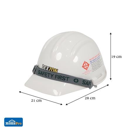 หมวกนิรภัย HDPE มาตรฐานมอก. DEXZON สีขาว_3