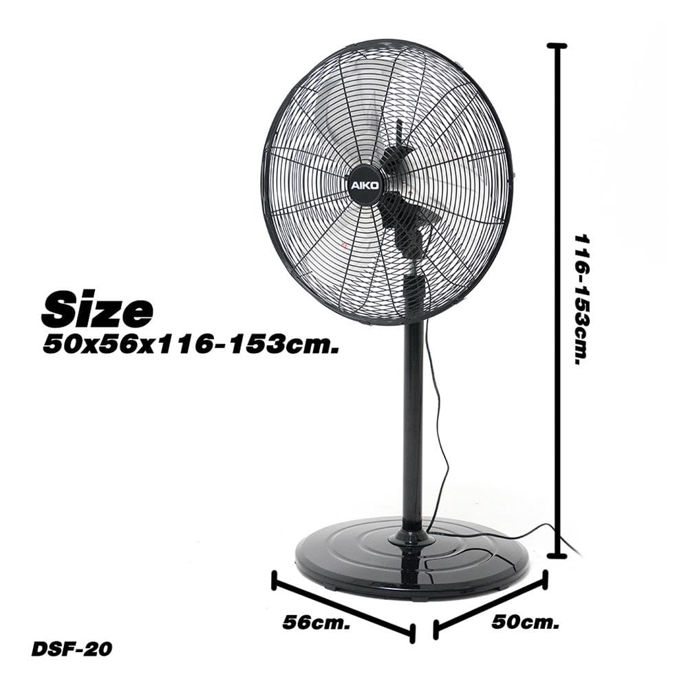 พัดลมอุตสาหกรรม 20 นิ้ว AIKO DSF-20 สีดำ