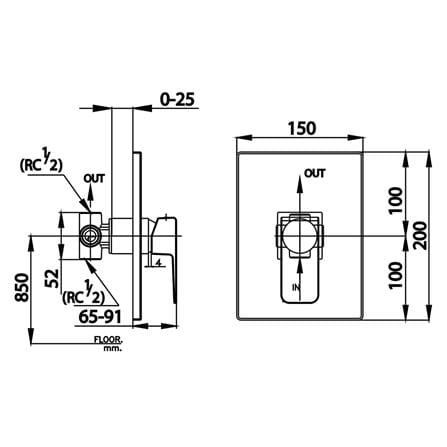วาล์วฝังกำแพงเดี่ยว COTTO CT1174A_1