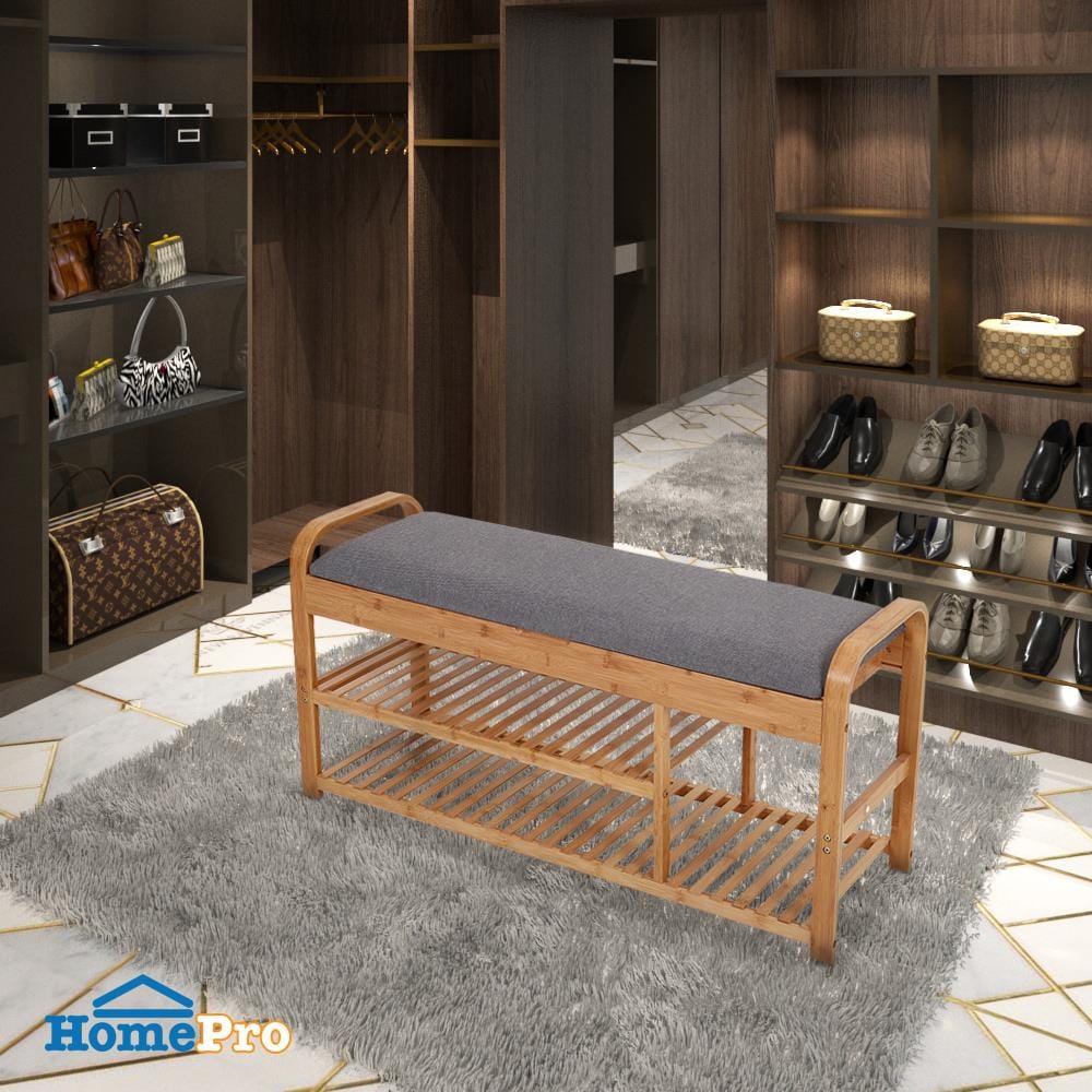 ชั้นวางรองเท้าพร้อมสตูล FURDINI ZIMBER SJ19114 สีเทา