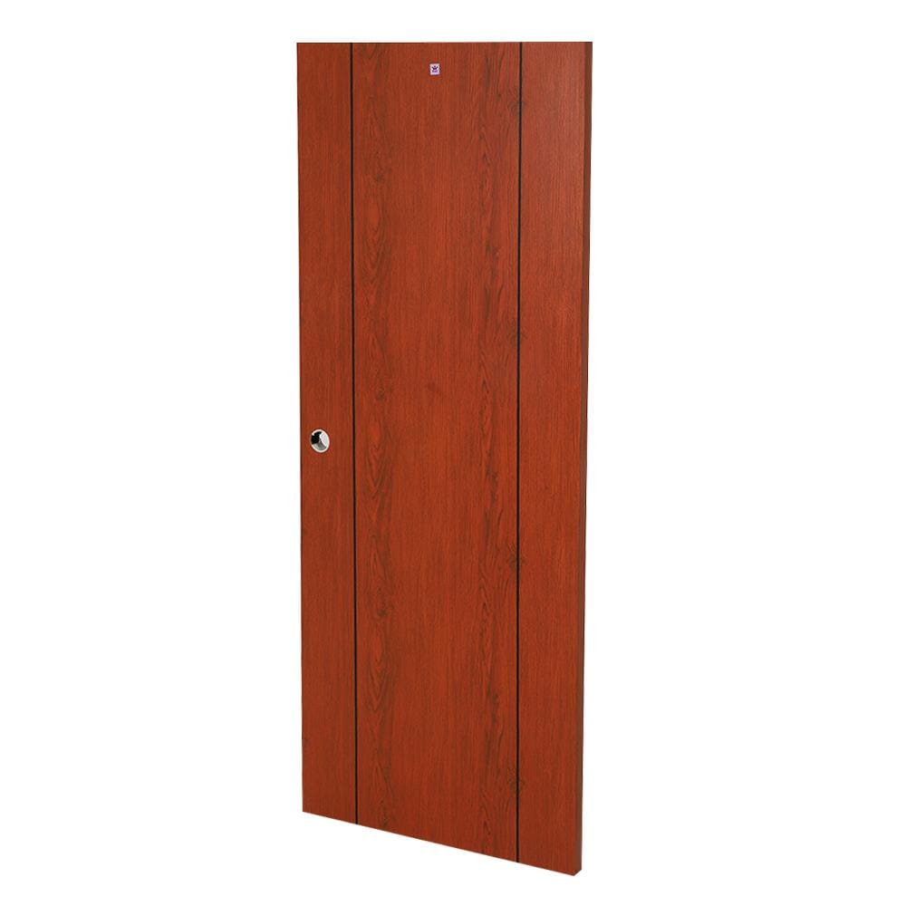 ประตูภายใน UPVC KING B04 80X200 ซม. ขอบไม้สังเคราะห์ สีลายไม้แดง เจาะลูกบิด