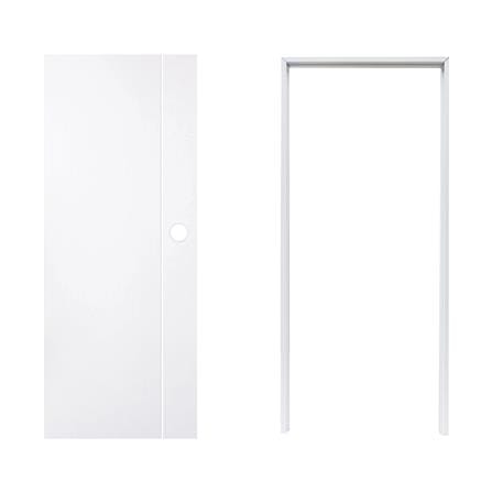 ชุดประตูห้องน้ำ PVC AZLE P4 บานทึบพร้อมวงกบ 70X200 ซม. สีขาว เจาะ_1
