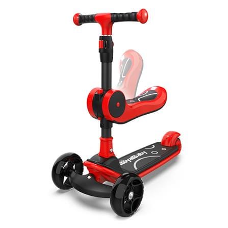 สกู๊ตเตอร์เด็ก 3 ล้อ ROYAL BABY 2IN1 สีดำ/แดง_0