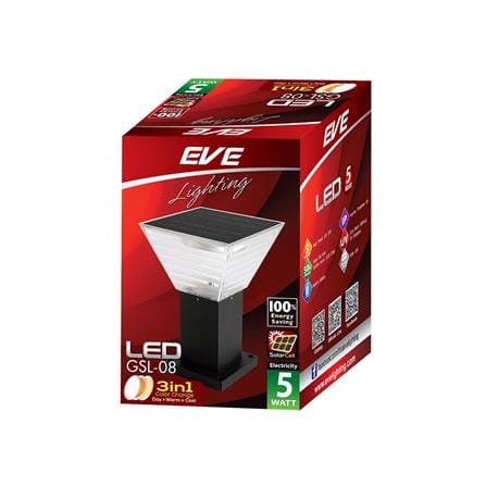 ไฟหัวเสา SOLAR EVE 589230 5 วัตต์ สีดำ_3