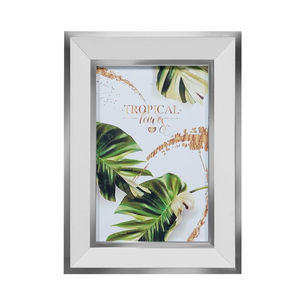 กรอบรูปไม้ HOME LIVING STYLE TROPICAL LEAVES 4x6 นิ้ว สีขาว_1