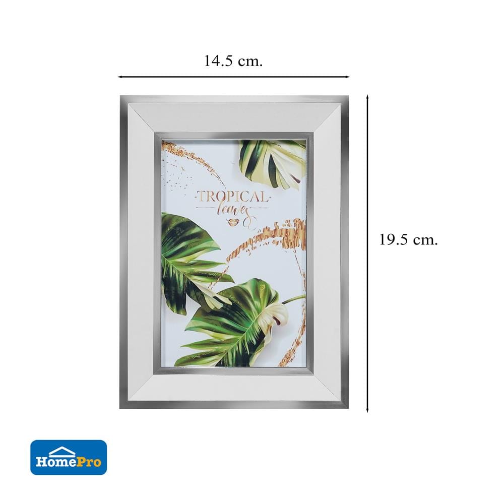 กรอบรูปไม้ HOME LIVING STYLE TROPICAL LEAVES 4x6 นิ้ว สีขาว