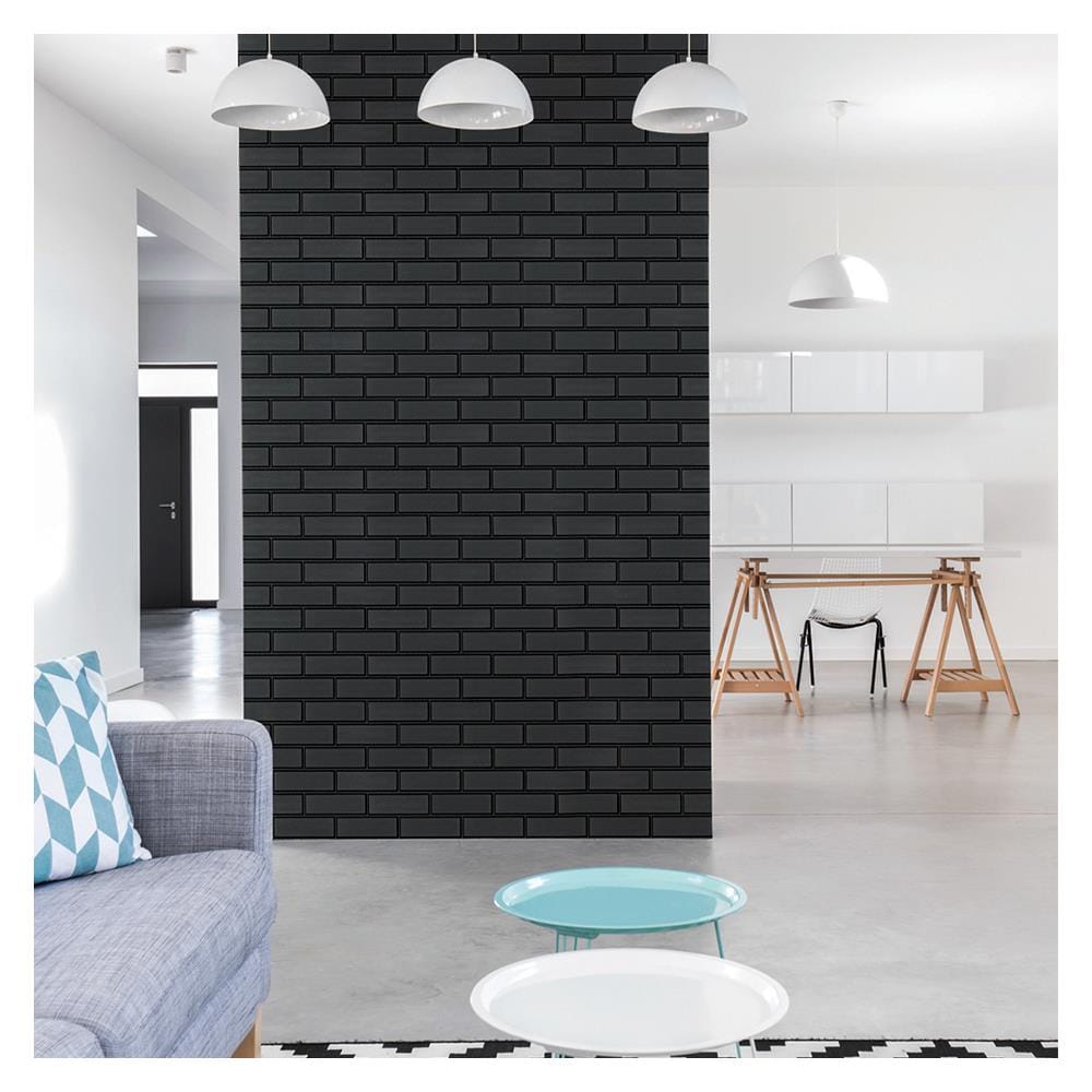 สติ๊กเกอร์โฟม DIY STIXMATE BRICK BK 29x99 ซม. สีดำ แพ็ก 2 ชิ้น