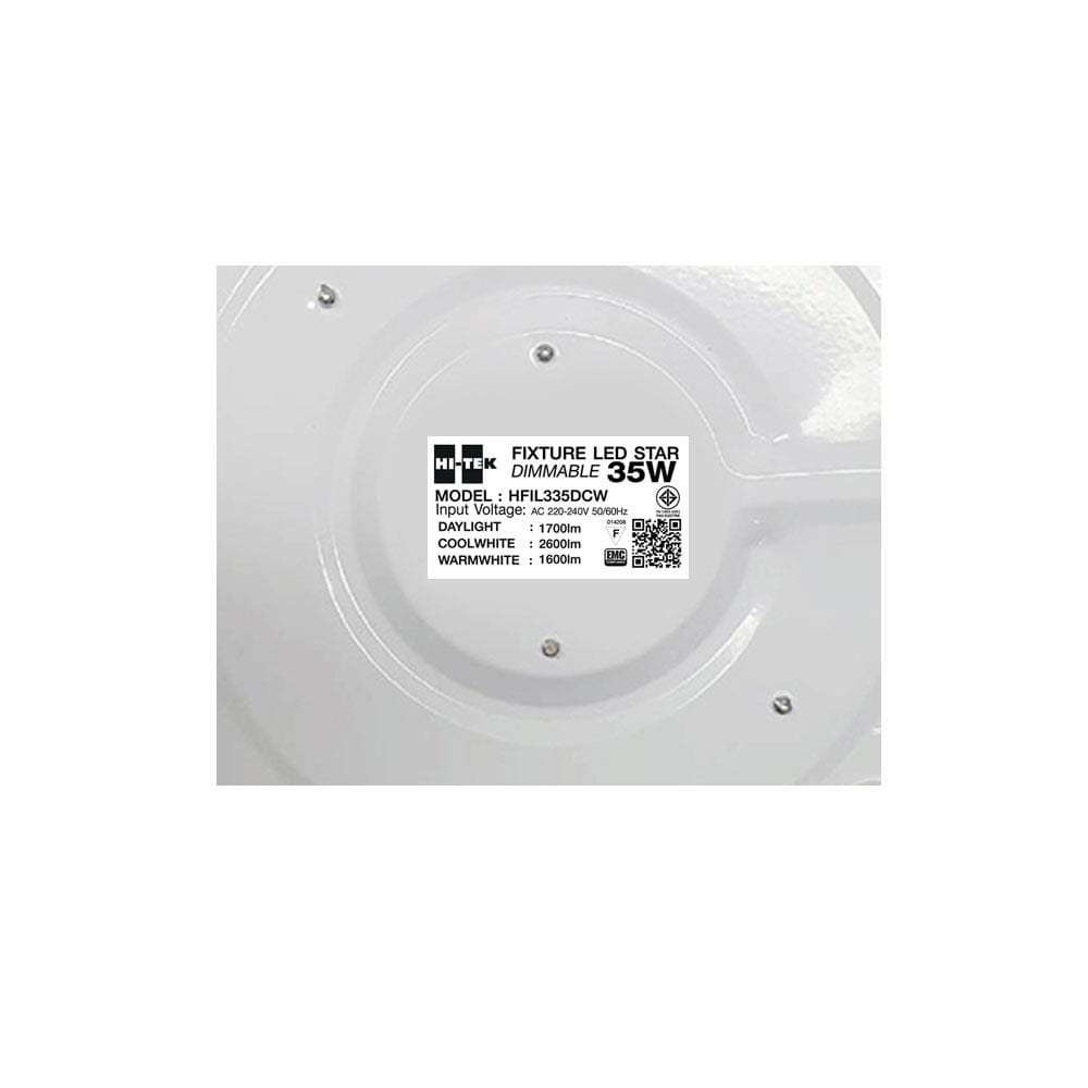 ไฟเพดาน LED HI-TEK HFIL335DCW 15 นิ้ว 35 วัตต์ DAYLIGHT/COOL WHITE/WARM WHITE สีขาว