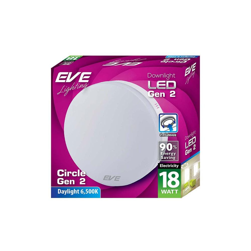 ดาวน์ไลท์ LED EVE LED571778 6 นิ้ว 18 วัตต์ DAYLIGHT สีขาว