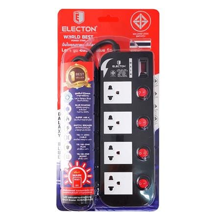 รางปลั๊กไฟ 4ช่อง 5สวิตซ์ 16A ELECTON EP-GS4553DC 3 ม._2