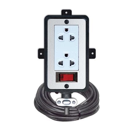 บล็อกยาง 2x4 พร้อมสาย VCT3x1.5 2ช่อง 1สวิตซ์ ELECTON 20 เมตร สีดำ