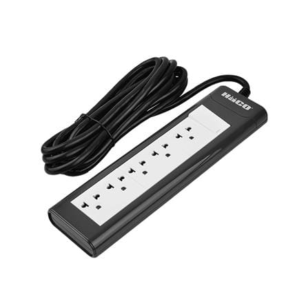 รางปลั๊กไฟ 5ช่อง 1สวิตซ์ HACO EPN-S5EB/3 16 แอมป์ 3 เมตร_3