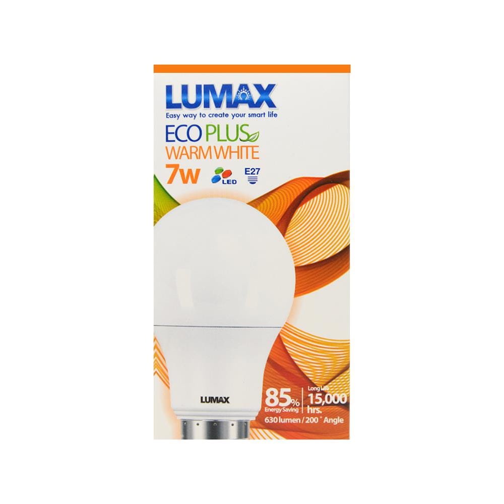 หลอด LED LUMAX A60 ECO PLUS 7 วัตต์ E27 WARMWHITE