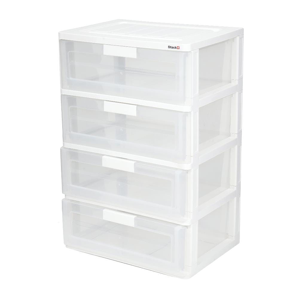 ตู้ลิ้นชัก 4 ชั้น STACKO MAX(L) 58.5x41x88 ซม. สีใส