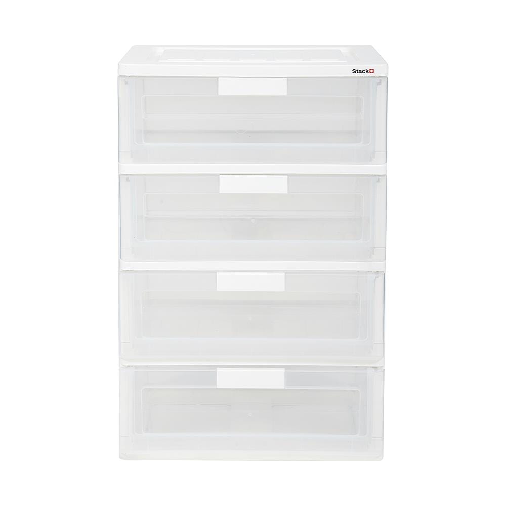 ตู้ลิ้นชัก 4 ชั้น STACKO MAX(L) 58.5x41x88 ซม. สีใส