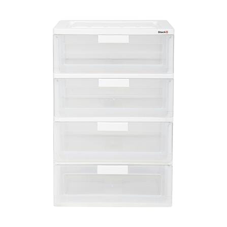 ตู้ลิ้นชัก 4 ชั้น STACKO MAX(L) 58.5x41x88 ซม. สีใส_1