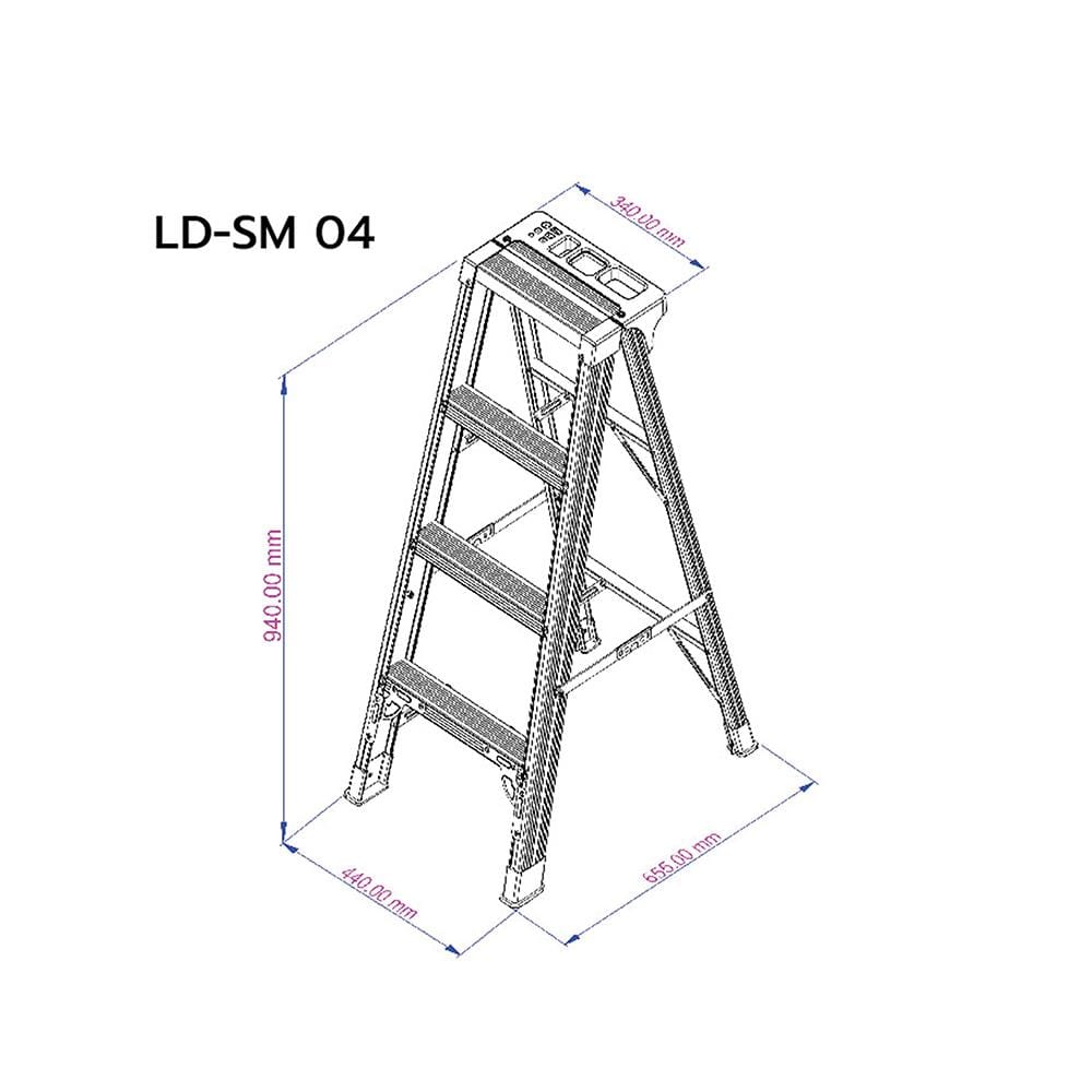 บันไดอะลูมิเนียม มีถาด SANKI LD-SM04 4 ขั้น