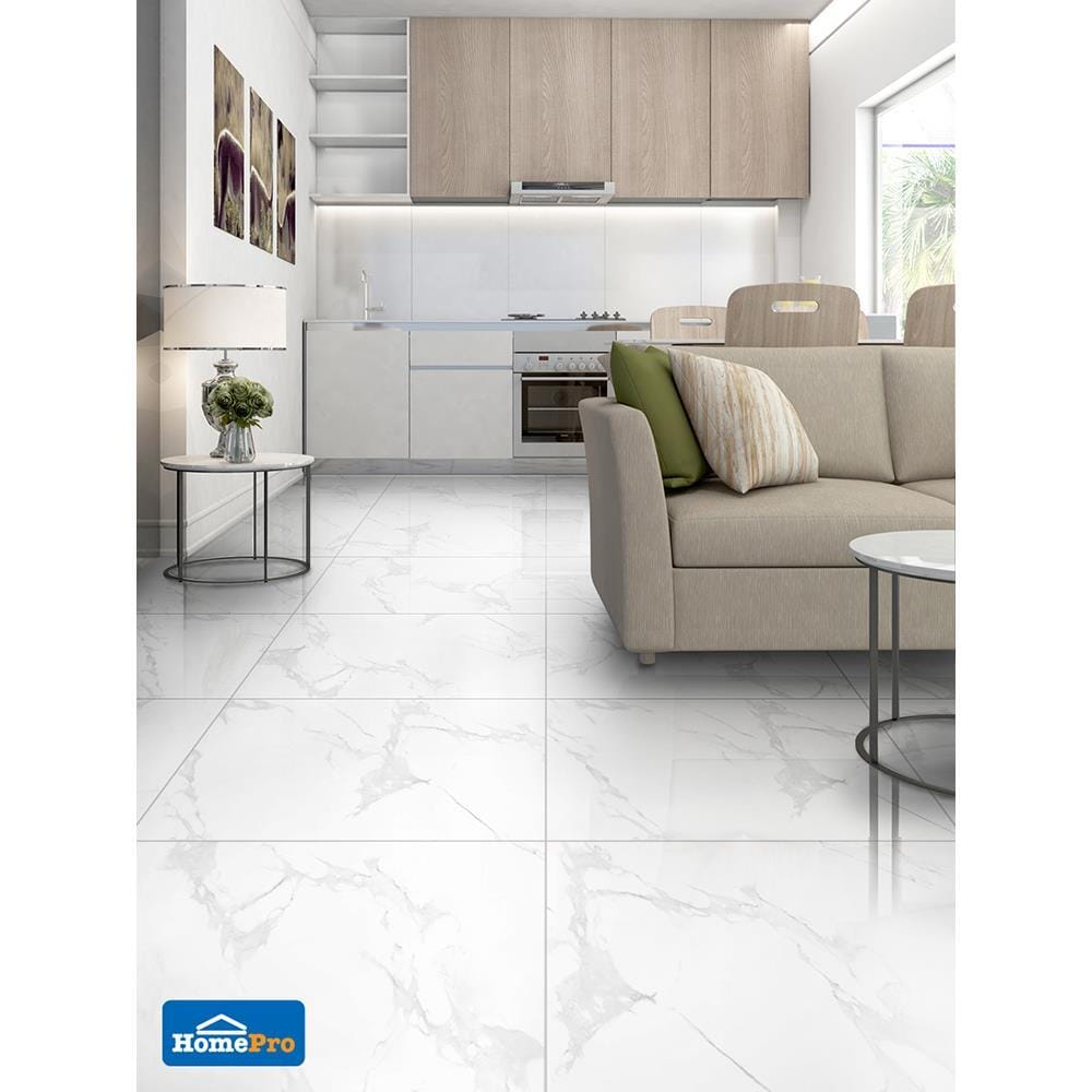 กระเบื้องพื้น 60x90 ซม. สโนว์ มาเบิล ขาว 1.08M2