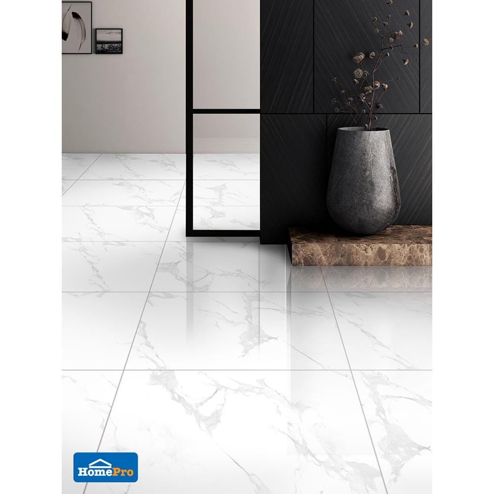 กระเบื้องพื้น 60x90 ซม. สโนว์ มาเบิล ขาว 1.08M2
