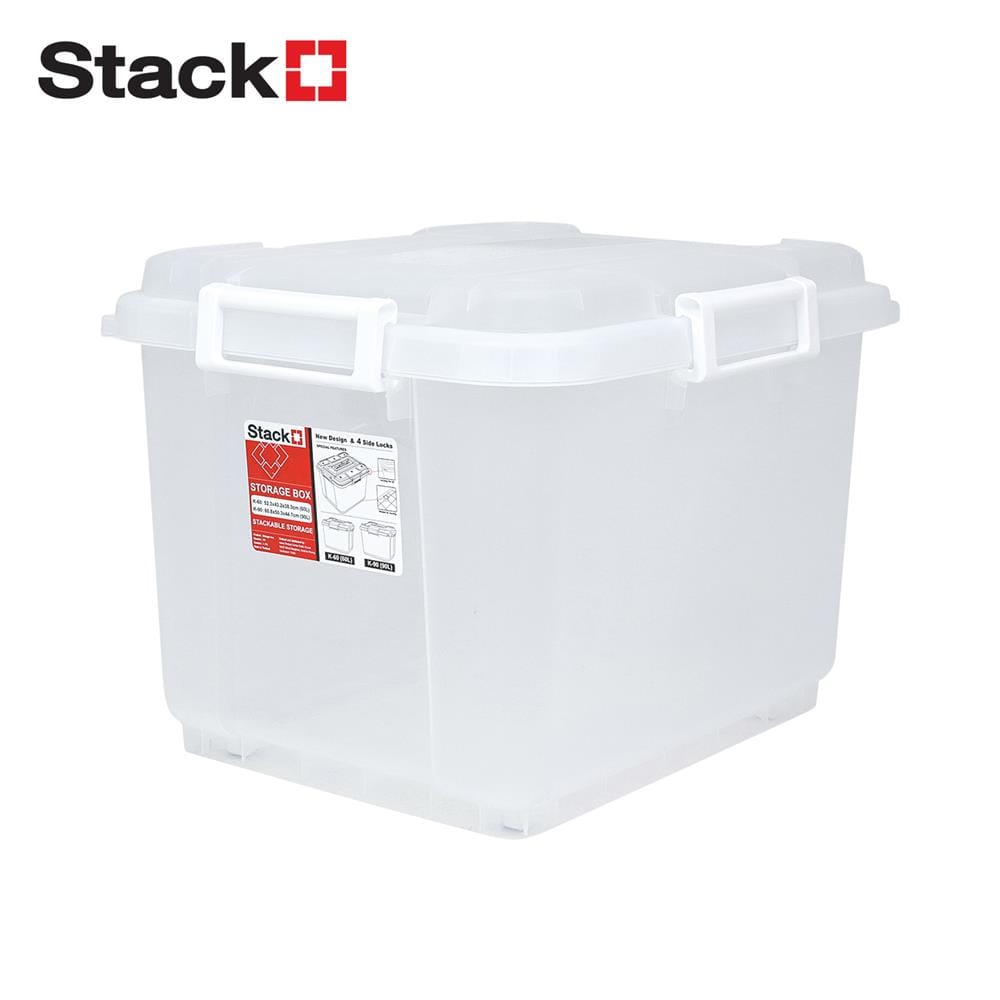 กล่องหูล็อค STACKO 60 ลิตร 52.3x43.2x38.3 ซม. สีใส