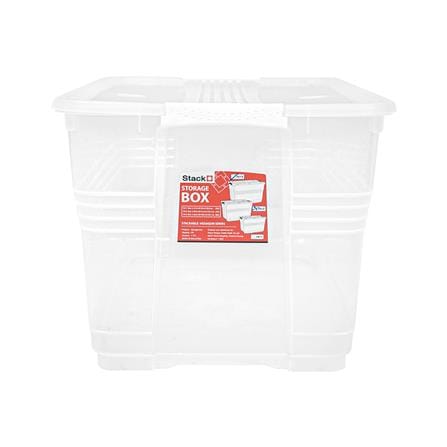 กล่องเก็บของ มีล้อ ฝาล็อค STACKO 80 ลิตร 66.3X49.6X39.1 ซม. สีใส_2