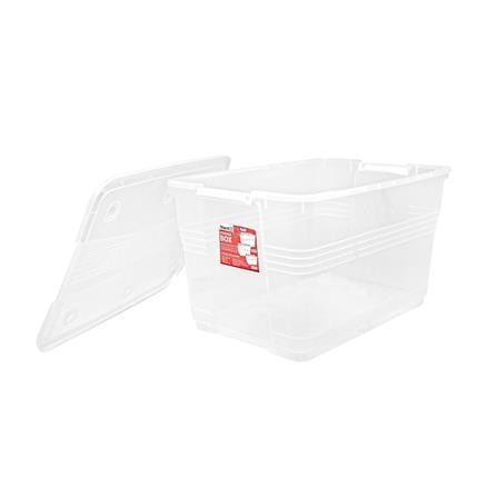กล่องเก็บของ มีล้อ ฝาล็อค STACKO 80 ลิตร 66.3X49.6X39.1 ซม. สีใส_3