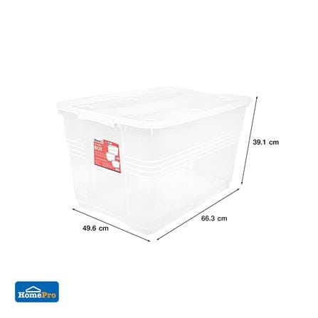 กล่องเก็บของ มีล้อ ฝาล็อค STACKO 80 ลิตร 66.3X49.6X39.1 ซม. สีใส_6