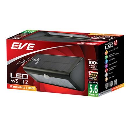 ไฟผนังภายนอก SOLAR EVE 585508 5.6 วัตต์ WARMWHITE สีดำ_1