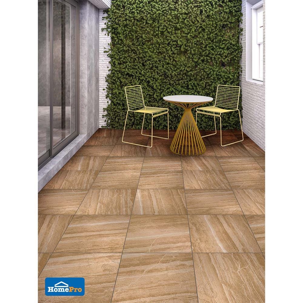 กระเบื้องพื้นพอร์ซเลน  16x16 นิ้ว COTTO ฮาร์โมไนซ์ สโตน น้ำตาล PM 0.96M2
