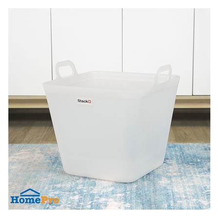 กล่องหูหิ้ว STACKO รุ่นบิ๊กกี้ เอียร่า 42x40x41.5 ซม. สีขาวใส_4