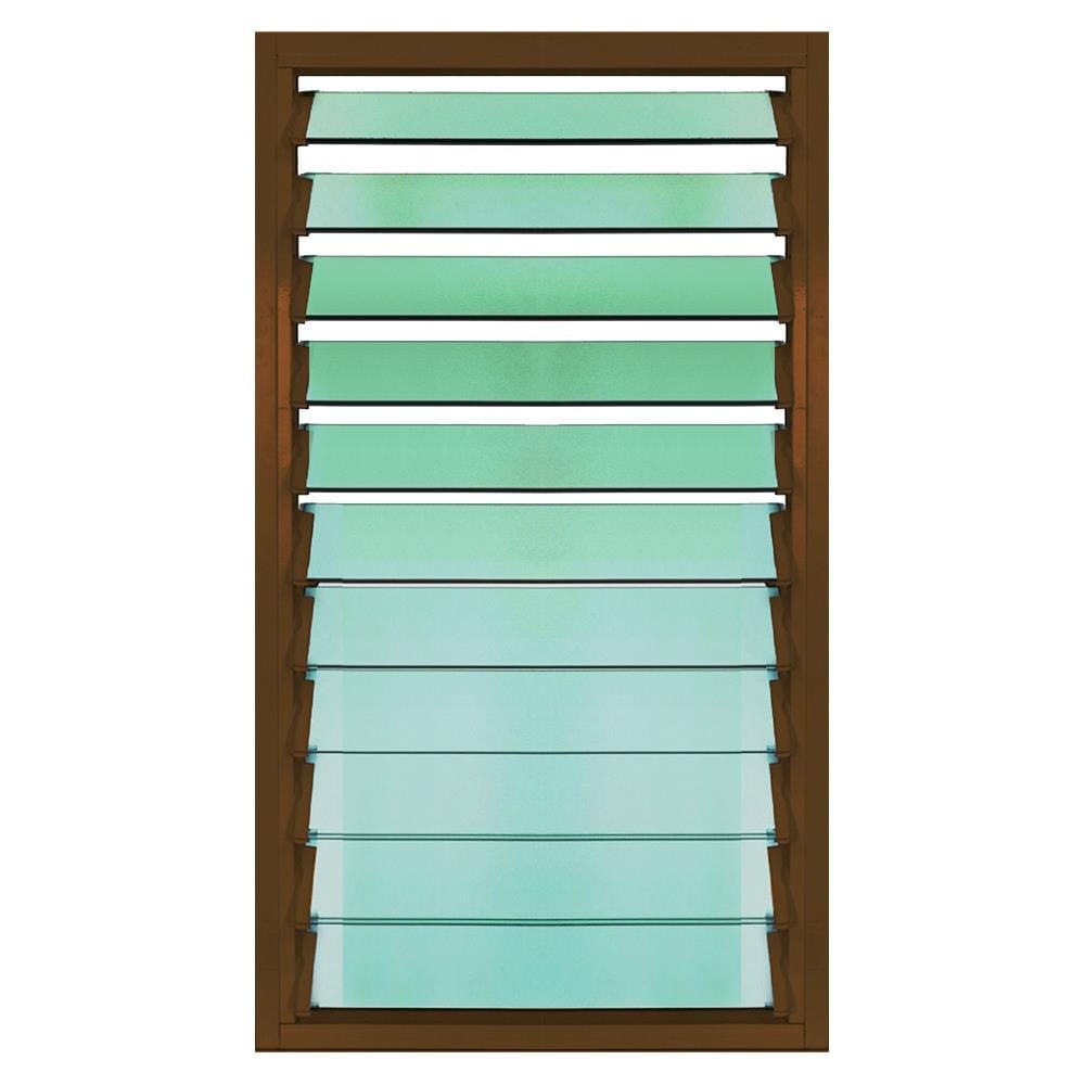 หน้าต่างบานเกล็ด อะลูมิเนียม มุ้ง MHOLARN 60x105 ซม. สีชา