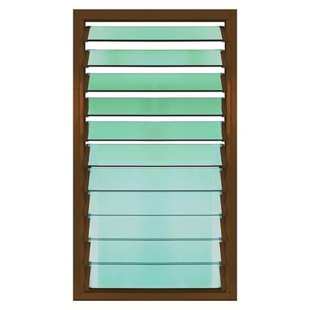 หน้าต่างบานเกล็ด อะลูมิเนียม มุ้ง MHOLARN 60x105 ซม. สีชา_0