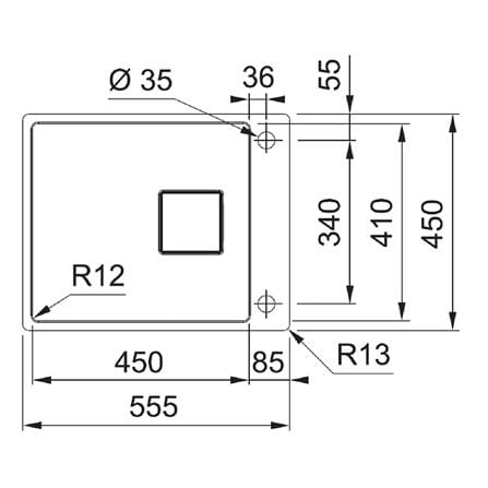 ซิงค์ฝังสแควร์ 1หลุม FRANKE OYX 210-45 สเตนเลส_1
