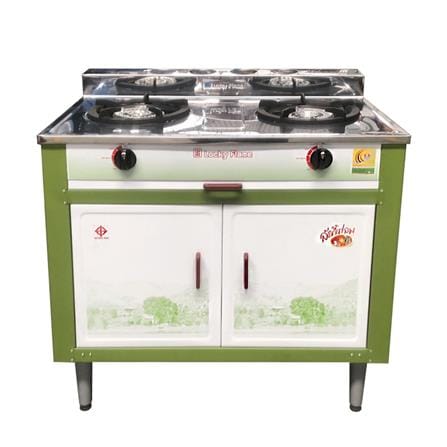 เตาแก๊สตั้งพื้น 2 หัว LUCKY FLAME LF-204 สีเขียว_0