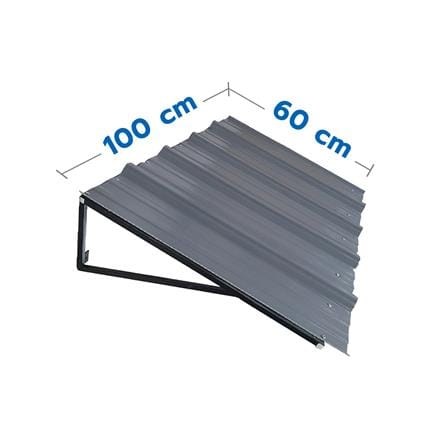กันสาด UPVC โครงเหล็ก S.D.BRILLIANT 60x100 ซม. สีเทา_0