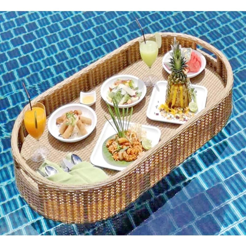 ถาดหวายเทียม IVY FLOATING TRAY สีน้ำตาล