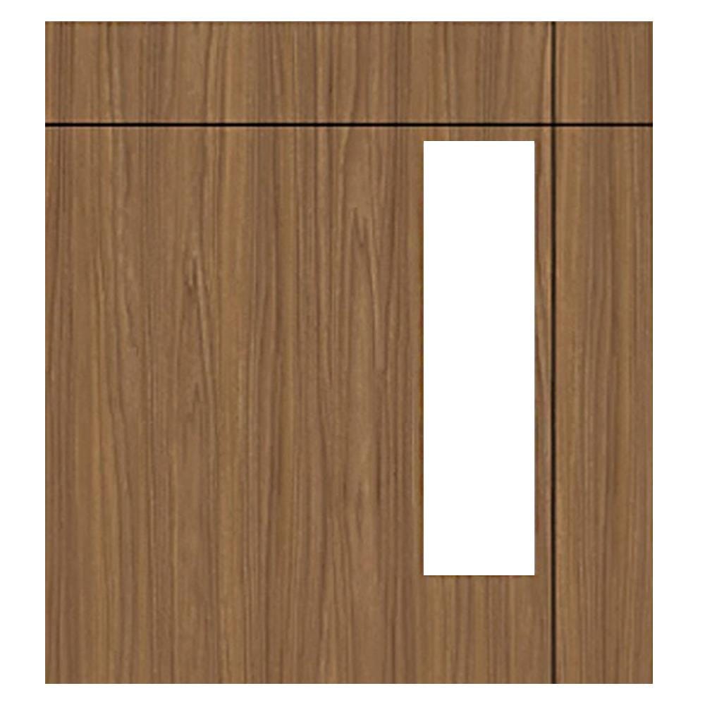 ประตู UPVC ไม่เจาะลูกบิด PARAZZO ED บานกระจกฝ้า 100X200 ซม. สีวอลนัท