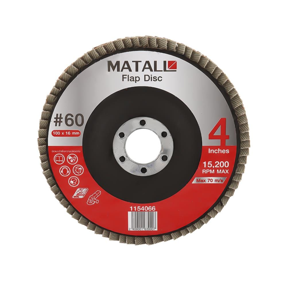 ผ้าทรายซ้อนหลังแข็ง เบอร์ 60 MATALL 4 นิ้ว แพ็ก 2 ชิ้น