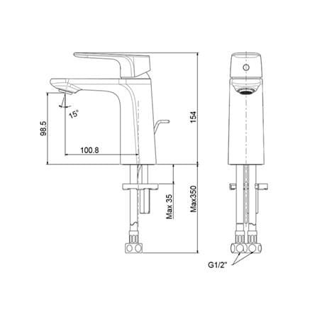 ก๊อกอ่างล้างหน้า AMERICAN STANDARD A-1701-100B-LL_1
