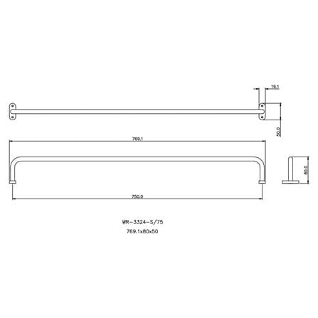 ราวแขวนผ้า WR-3324-S-75 สเตนเลส_1