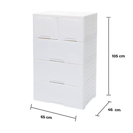 ตู้ลิ้นชัก 4 ชั้นทึบ STACKO NEAT 65x46x105 ซม. สีขาว_4