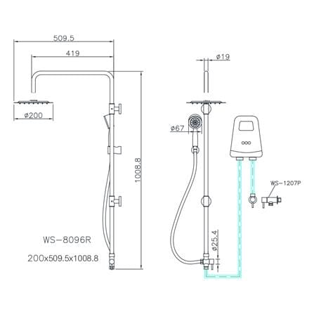ฝักบัว RAIN SHOWER ผสม WS-8096R_1
