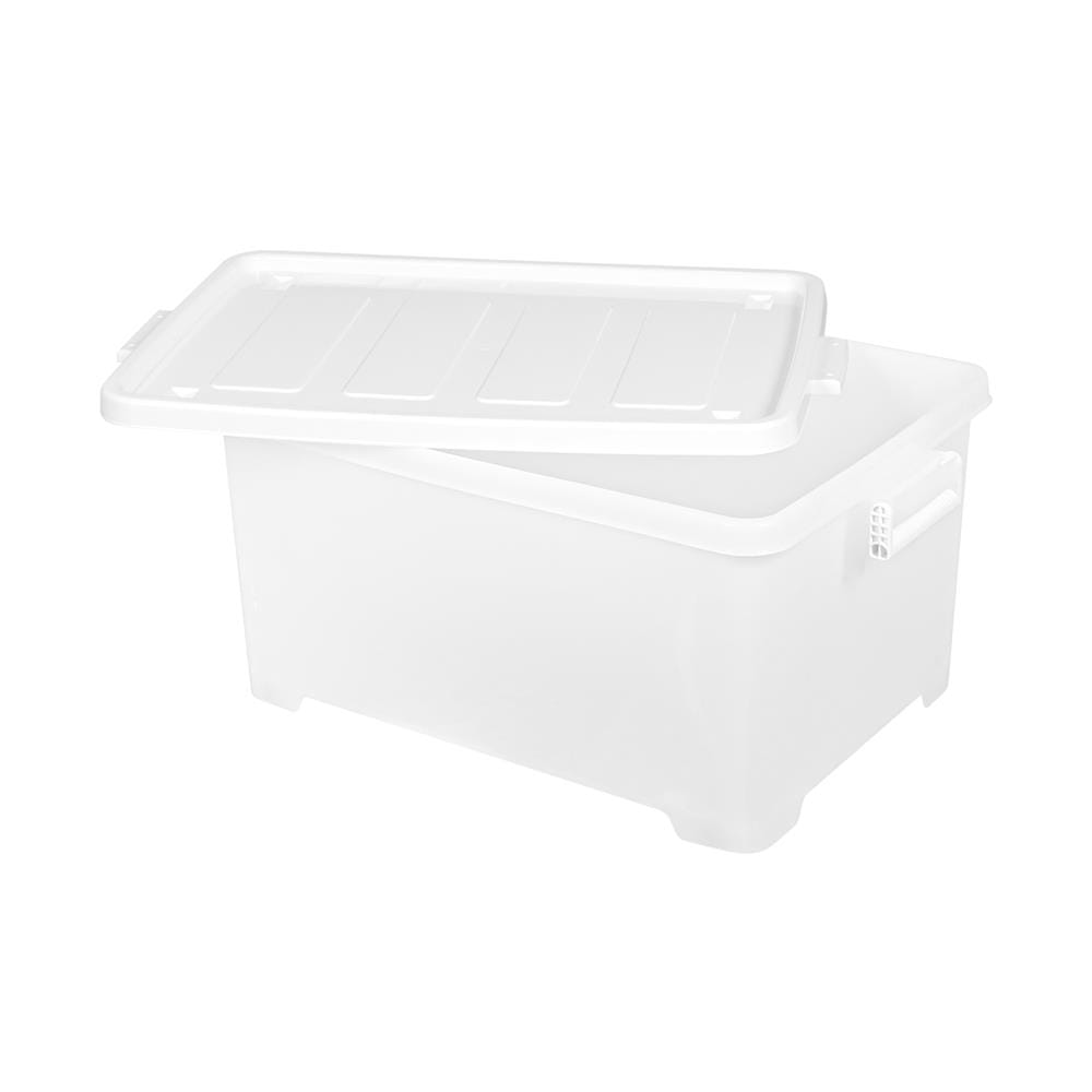 กล่องเก็บของ มีล้อ ฝาล็อค STACKO 63x42x30.5 ซม. สีขาว