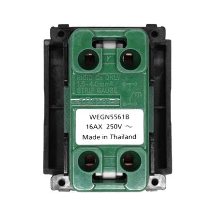 สวิตช์ 1 ทาง มีไฟ  PANASONIC WEGN5561 B ขนาด 1.5 ช่อง สีดำ_1