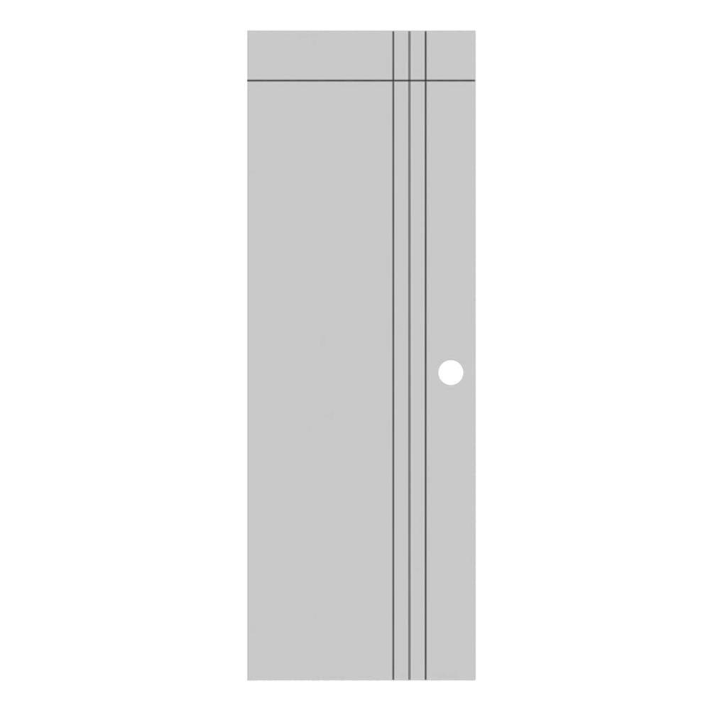 ประตูภายนอก UPVC PARAZZO PUN08 80X200 ซม. สีเทา เจาะลูกบิด