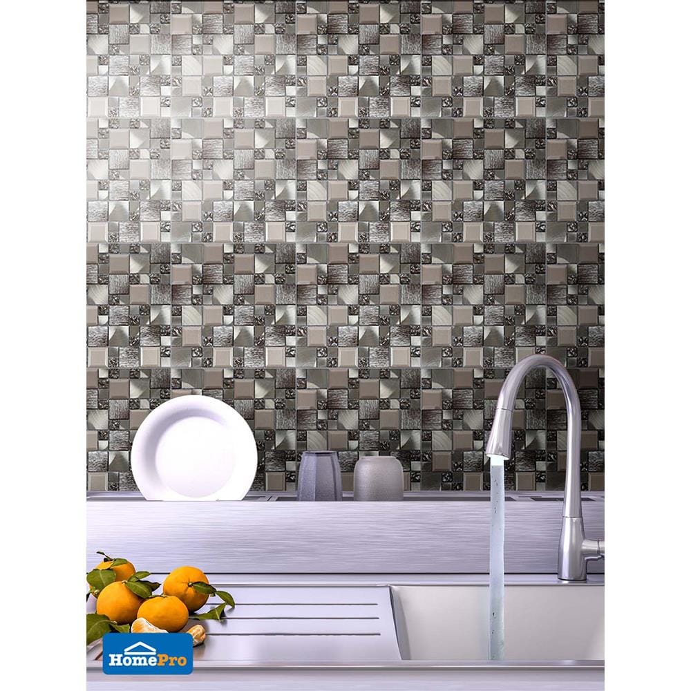 โมเสคแก้ว 30x30 ซม. HPR-203 สีน้ำตาล
