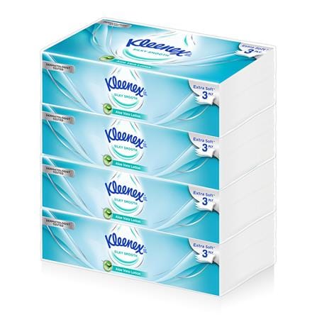 กระดาษเช็ดหน้า KLEENEX SIKY SMOOTH 70 แผ่น แพ็ค4