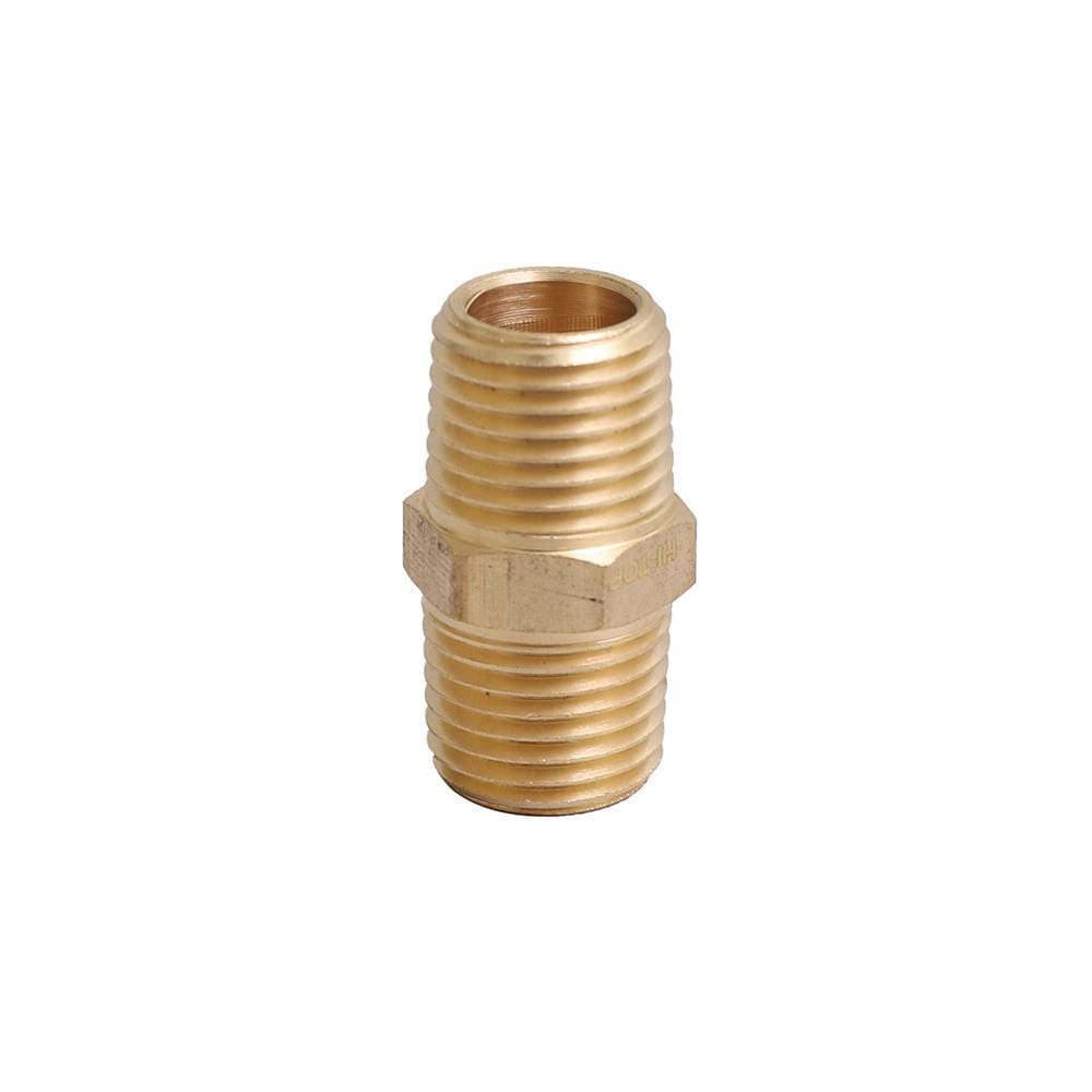 ข้อต่อเกลียวนอก-นอก HI-TOP MM 2-2 หุน (1/4-1/4 นิ้ว) สีทอง