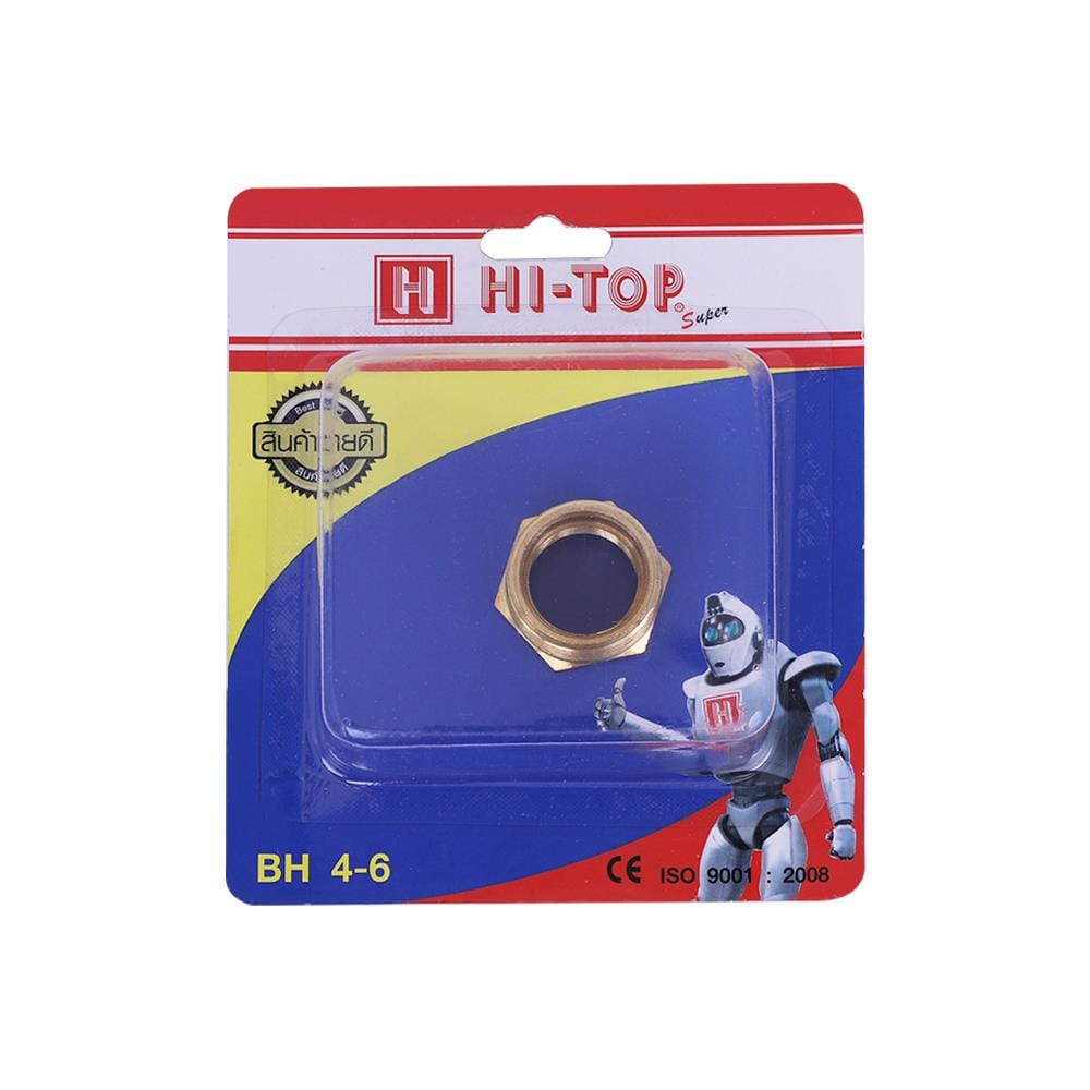 ข้อต่อข้อลดเกลียวใน-นอก HI-TOP BH 4-6 หุน (1/2-3/4 นิ้ว) สีทอง